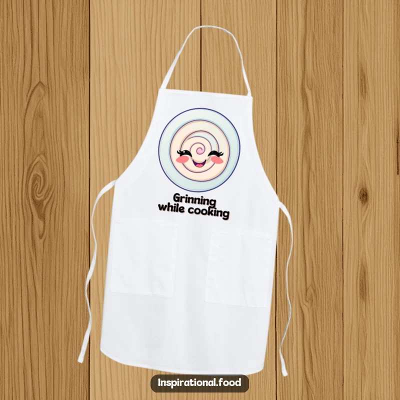 Funny Candy Swirl Apron showing a delighted candy swirl with a playful grin, perfect for adding sweet fun to cooking.