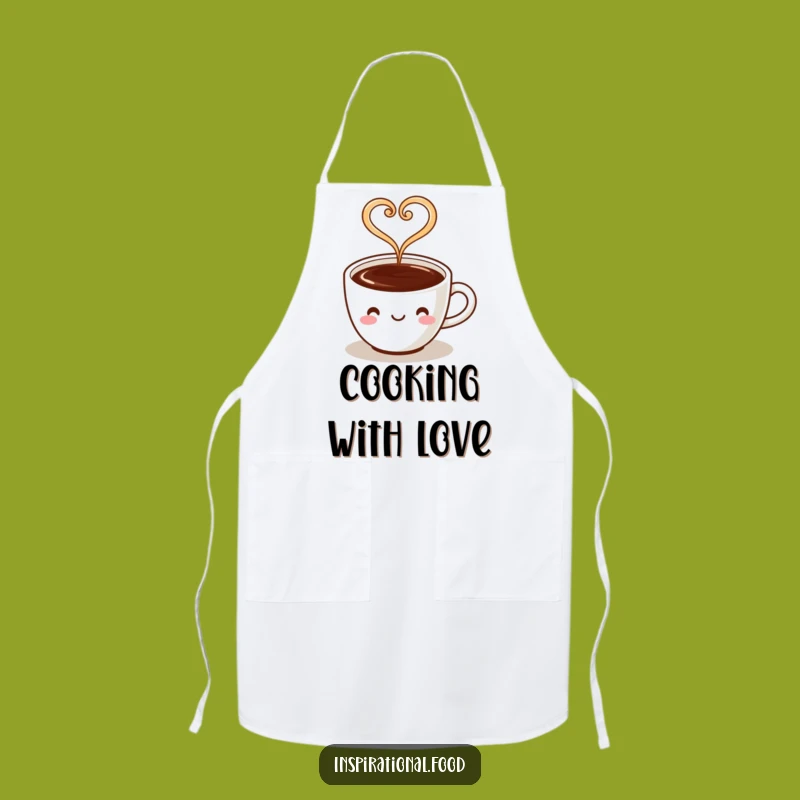 Funny Coffee Heart Steam Apron: Brew Up Love in the Kitchen with Warm Style