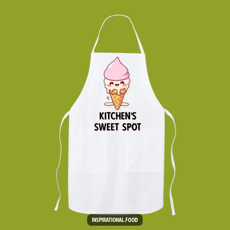 Funny Ice Cream Maker Apron: Beaming Cone's Sweet Mess, Kitchen Fun Gift
