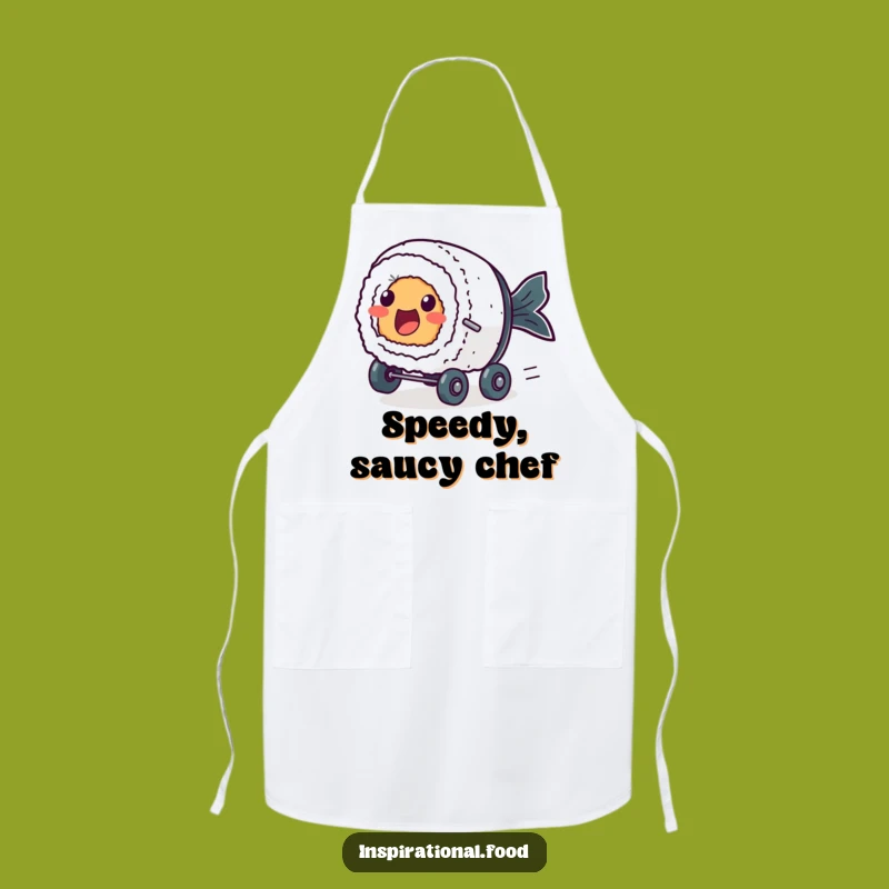 Funny Zooming Sushi Apron: Cook Up a Storm at Full Speed