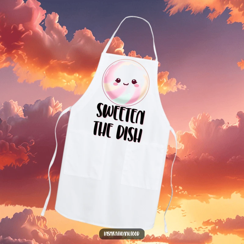 Funny Apron: Features a beaming hard candy with a shimmering surface, perfect for adding sparkle to kitchen activities.