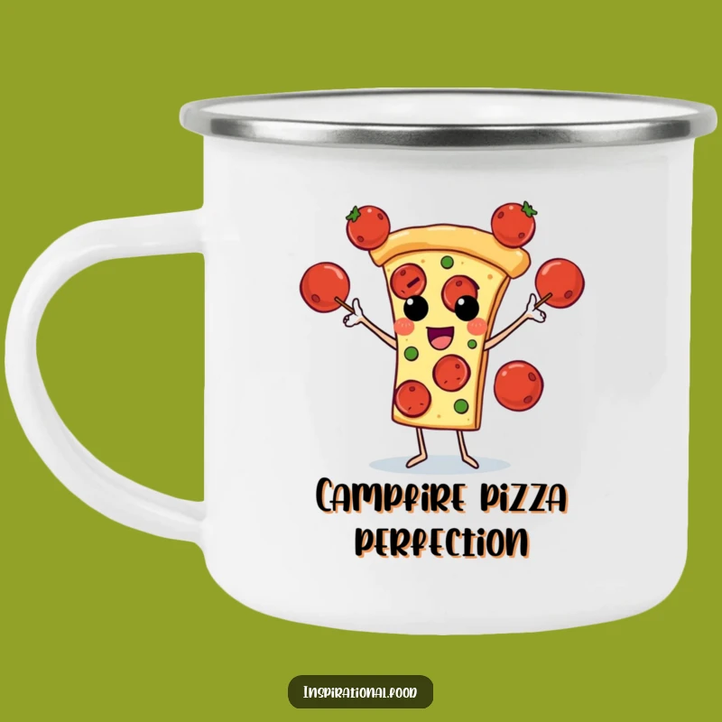 Funny Pizza Juggling Camping Mug: Adventure Fuel with a Cheesy Twist