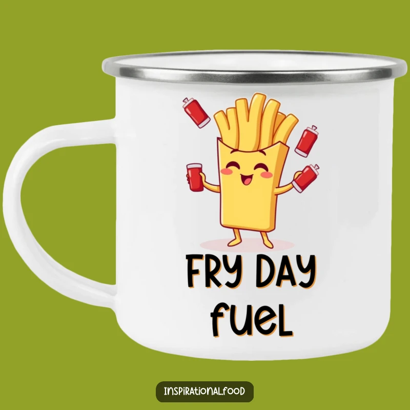 Funny Fry Juggler Camping Mug: Ketchup Packets, Outdoor Gift!