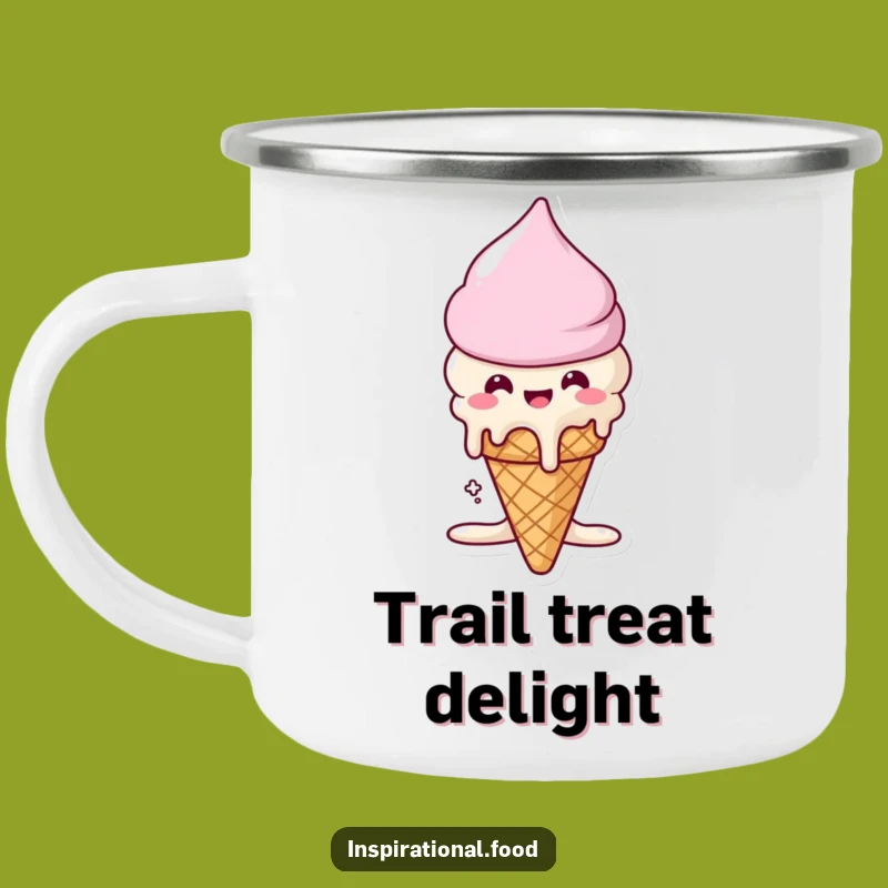 Funny Campfire Ice Cream Mug: Beaming Cone's Sweet Treat, Outdoor Dessert Delight