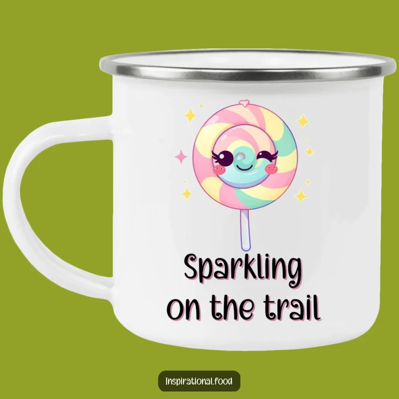 Funny Lollipop Sparkle Camping Mug: Sweet Sips for Outdoor Adventures