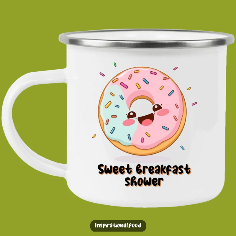 Funny Sprinkled Donut Camping Mug: Sweet Outdoor Fun, Perfect Treat Gift