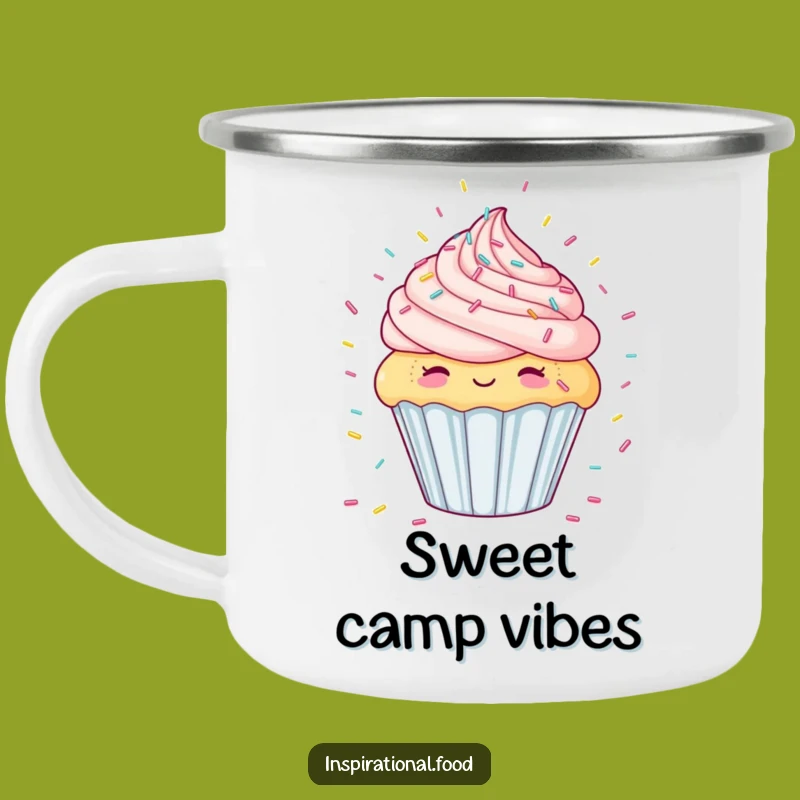 Funny Cupcake Sprinkle Shower Camping Mug - Sweet Sips by the Fire