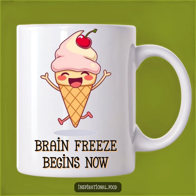 Funny Laughing Ice Cream Cone Doing Silly Hop Mug - Perfect Funny Gift!