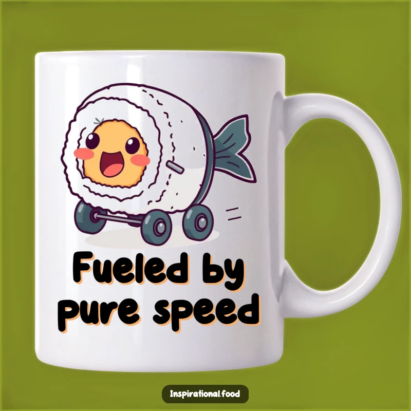 Funny Zooming Sushi Mug: A Hilarious Gift for Speedy Food Lovers