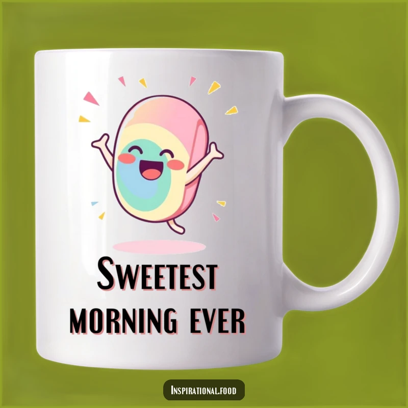 Funny Candy Celebration Mug: A Gleeful Treat Doing a Flamboyant Flourish, Perfect Funny Gift Idea