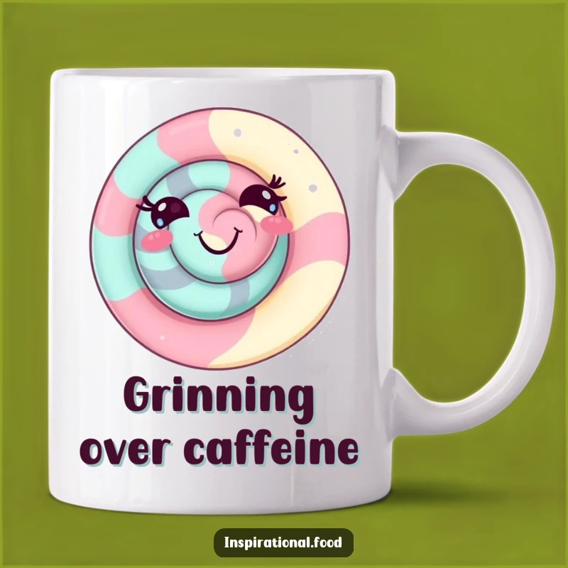 Funny Candy Swirl Mug - Playful Grin & Delightful Design Gift