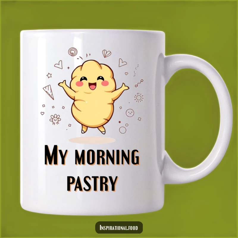 Funny Croissant Twirl Mug - Artistic Doodle Surprise Gift