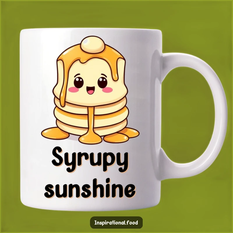 Funny Pancake Smile Mug: Syrup Cascade Character, Breakfast Gift!