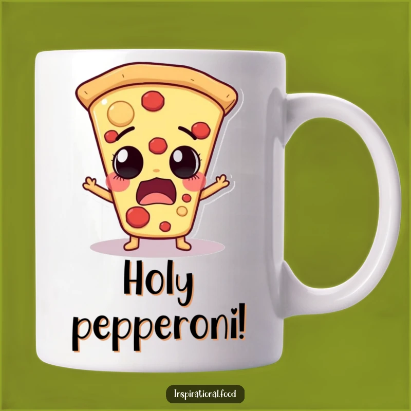 Funny Pizza Slice Mug: Astonished Expression for Pizza Lovers
