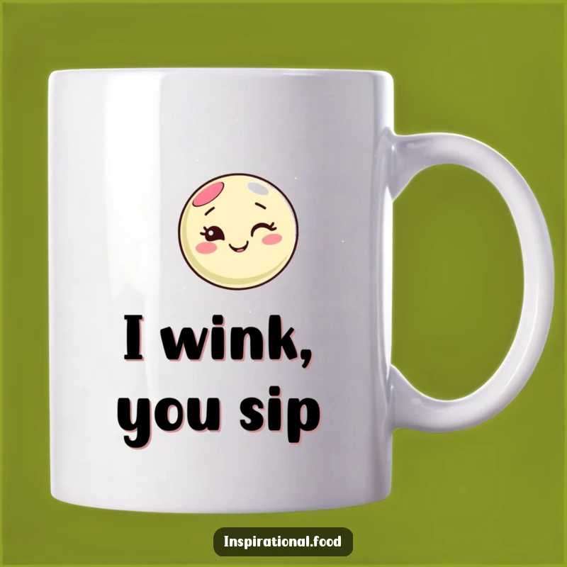 Funny Macaron Wink Mug: Swirling Sweetness for a Hilarious Coffee Break Gift