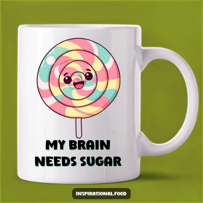 Funny Swirling Lollipop Mug: A Happy Sweet Treat Design, Perfect Gift