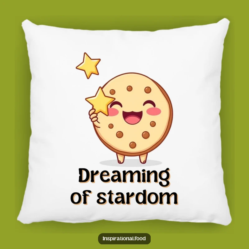 Funny Inspiration Pillow: Joyous Cookie's Star Comfort, Cozy Motivational Accent