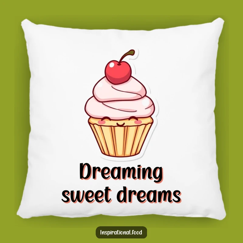 Funny Cupcake Cherry Pillow - Cozy Character Dessert Cushion Gift