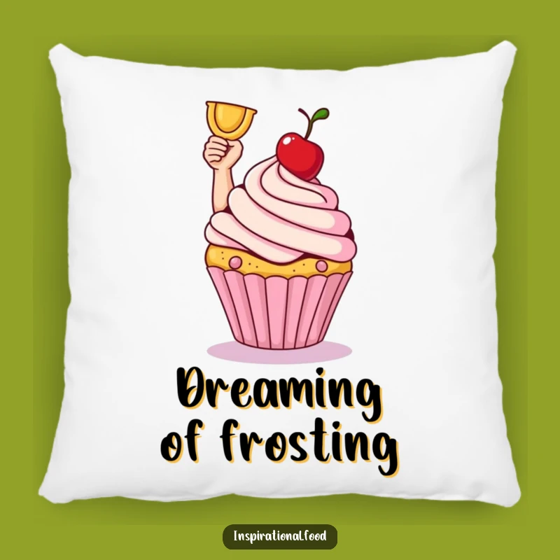 Funny Cupcake Victory Pillow: Cozy Dessert Accent, A Charming Funny Gift!