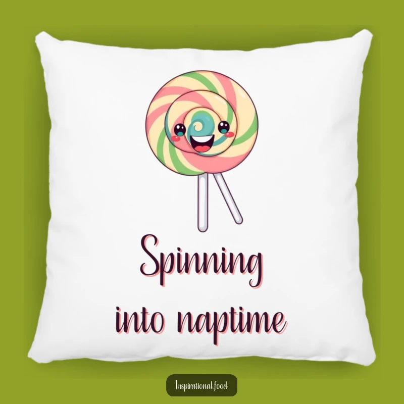 Funny Lollipop Pillow - Cheerful Swirl Accent for Cozy, Humorous Decor