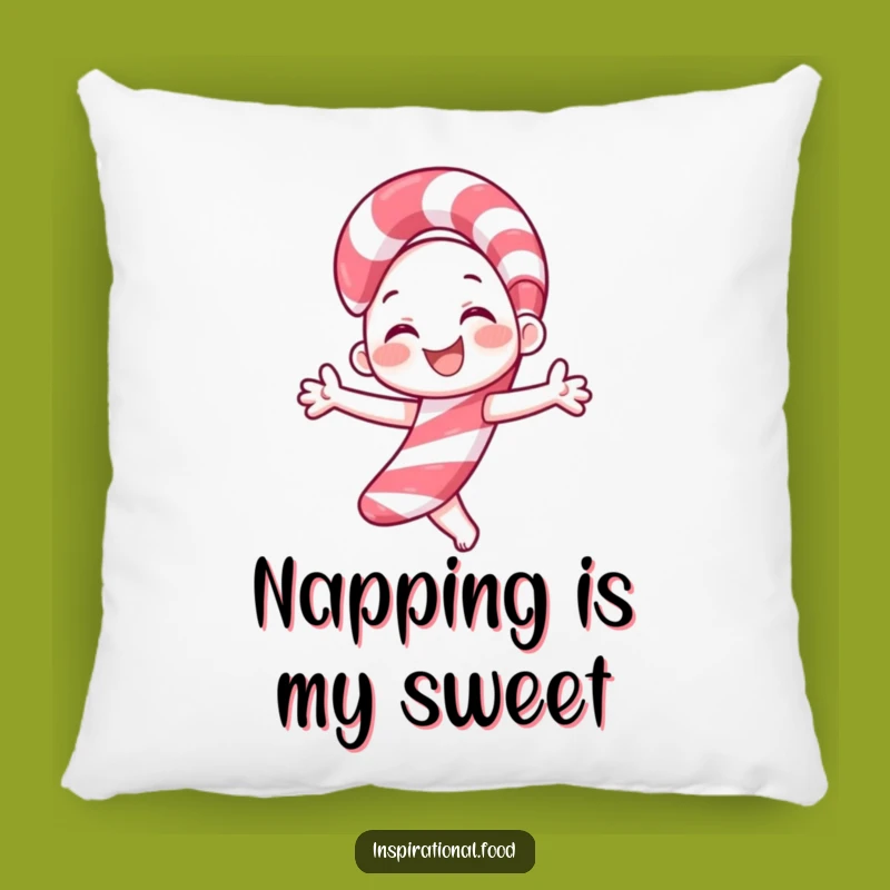 Funny Candy Cane Twirl Pillow: Cozy Holiday Accent with Festive Humor