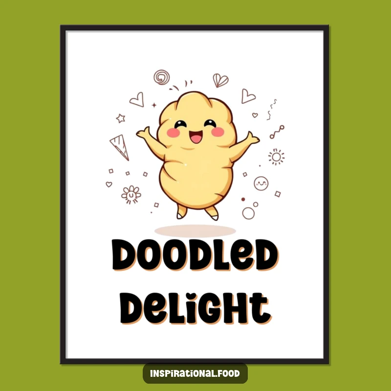 Funny Croissant Twirl Digital Print - Instant Artistic Decor