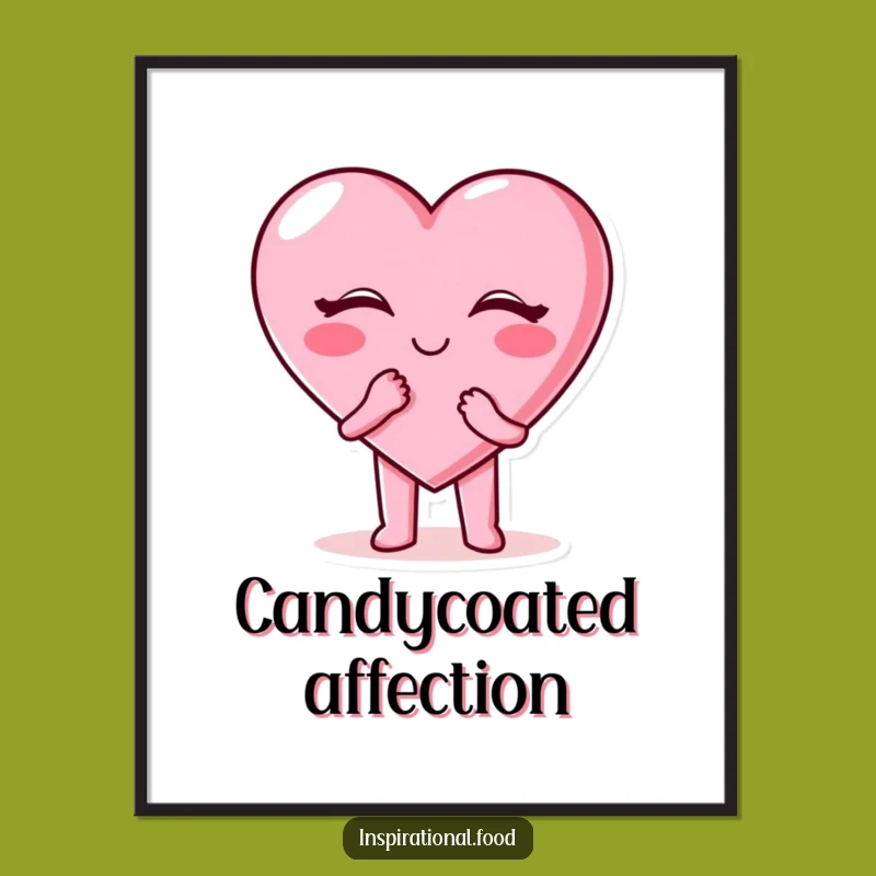 Funny Candy Heart Digital Art: Printable Kiss & Sweetness - Instant Decor
