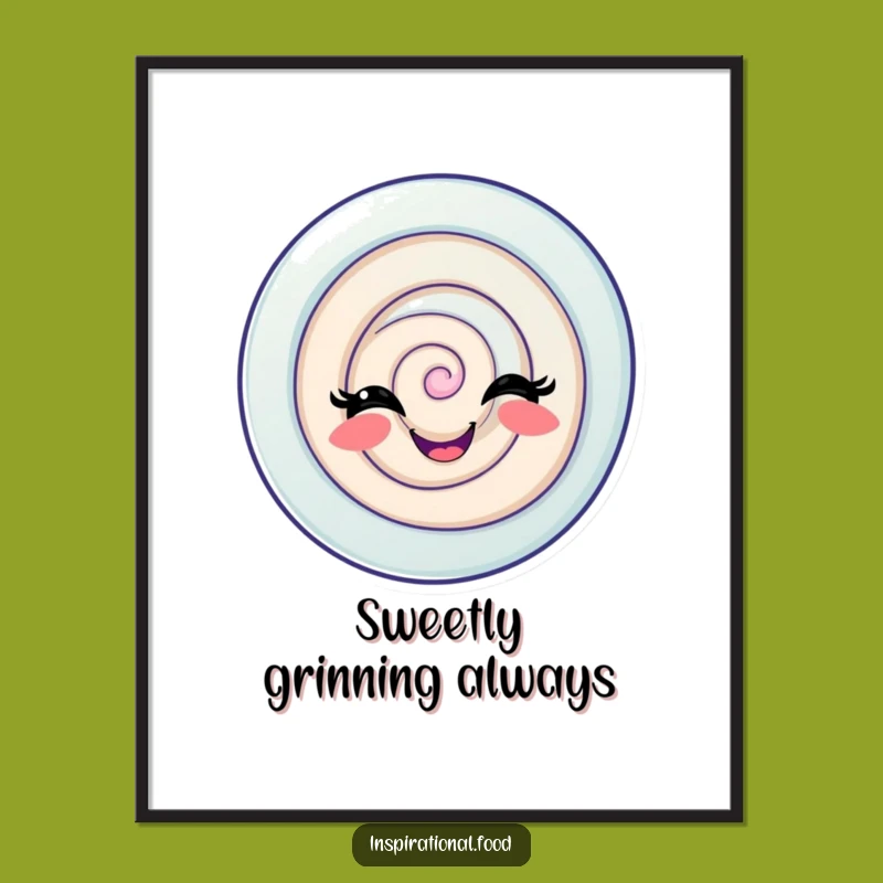 Funny Candy Swirl Digital Art: Playful Grin Print, Perfect Decor Gift