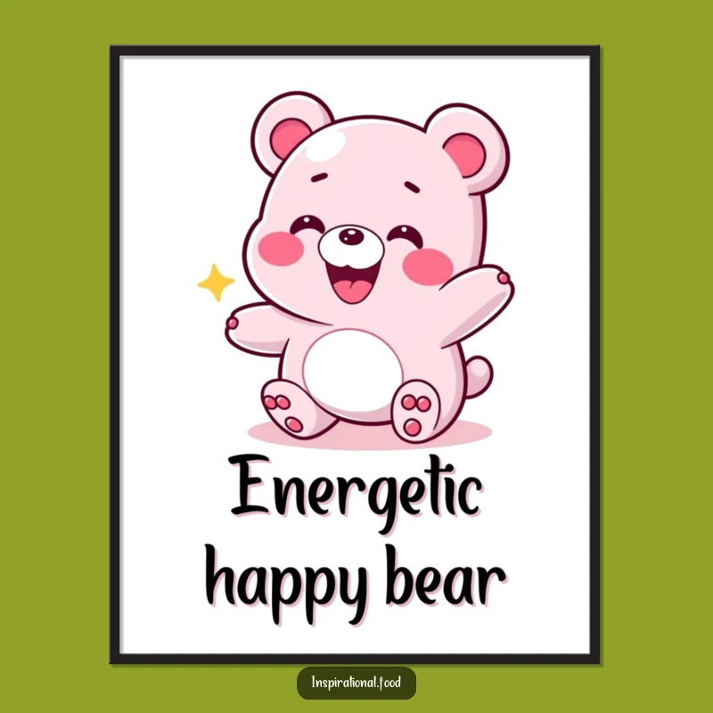 Funny Energetic Gummy Bear Digital Art - Instant Energy for Your Walls