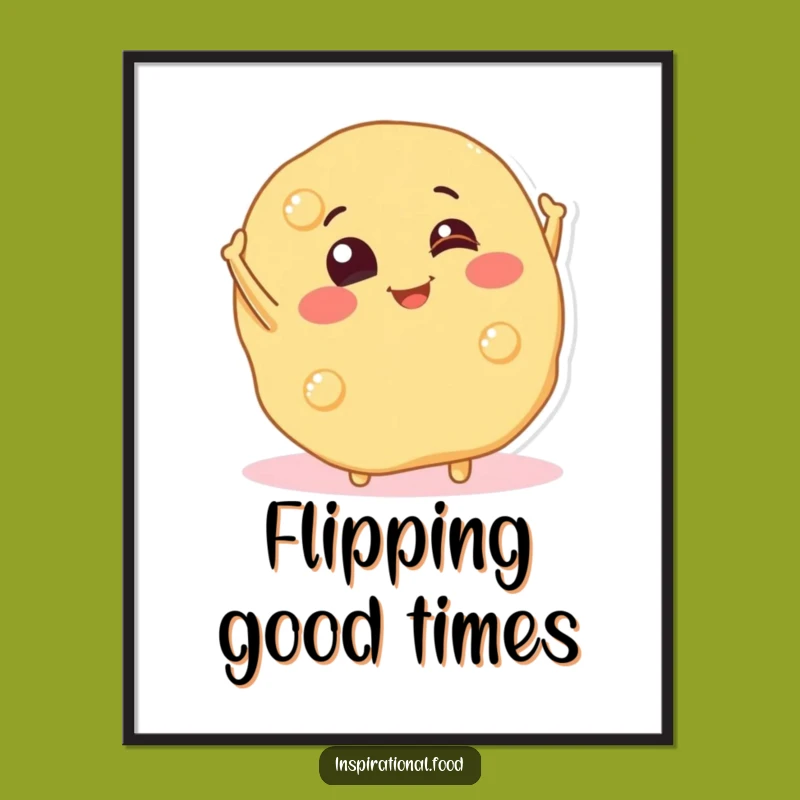 Funny Flipping Pancake Digital Art: Instant Breakfast Cheer Download