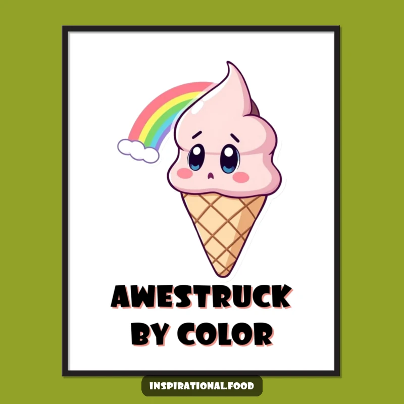 Funny Ice Cream Rainbow Digital Art: Instant Whimsy, Magical Funny Gift