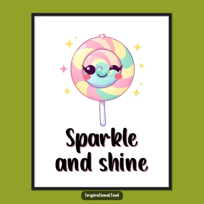 Funny Lollipop Sparkle Digital Art: Instant Sweetness for Your Walls