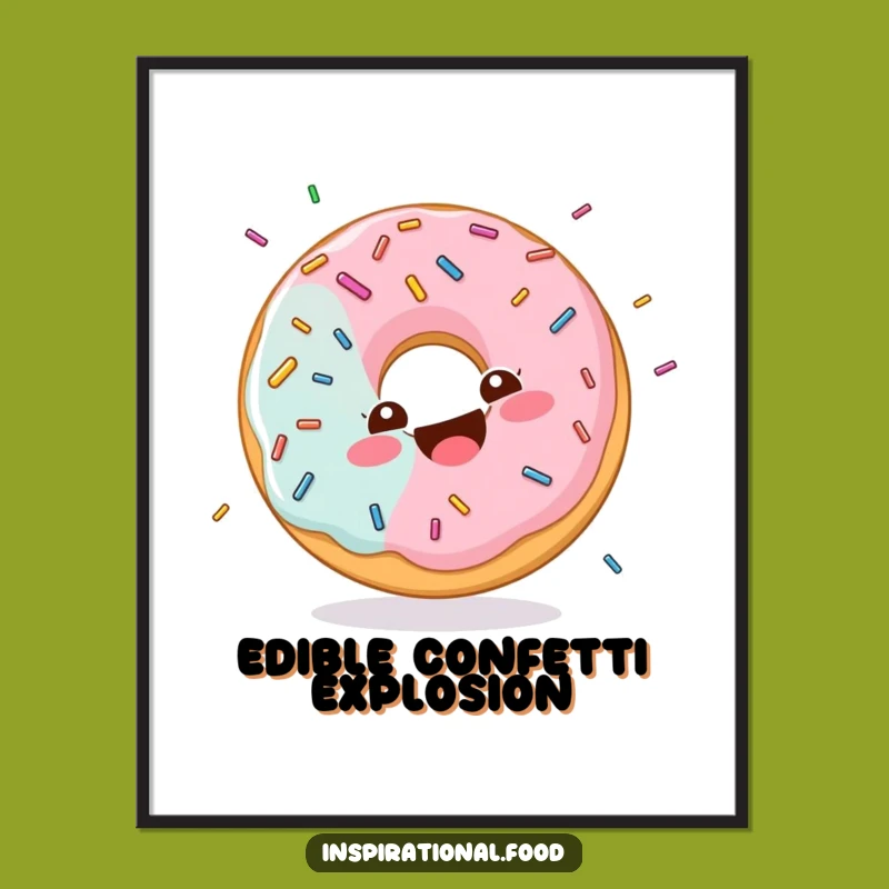 Funny Sprinkled Donut Digital Art: Instant Sweet Humor Download, Unique Funny Gift