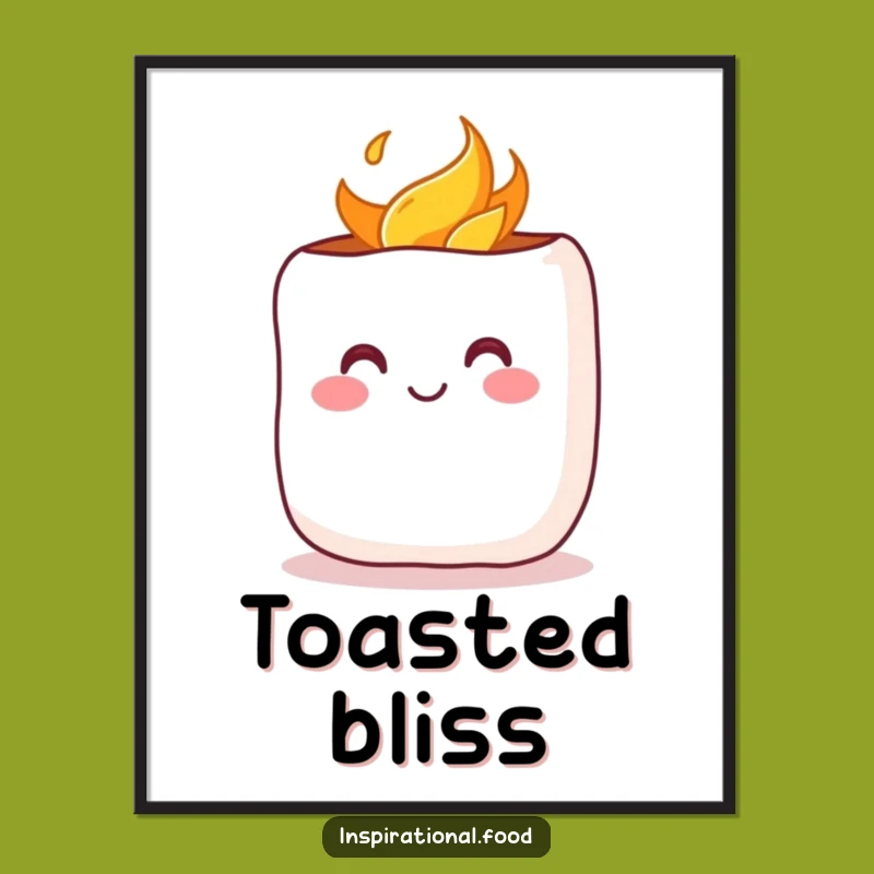Funny Toasted Marshmallow Digital Art: Instant Warmth for Your Walls!