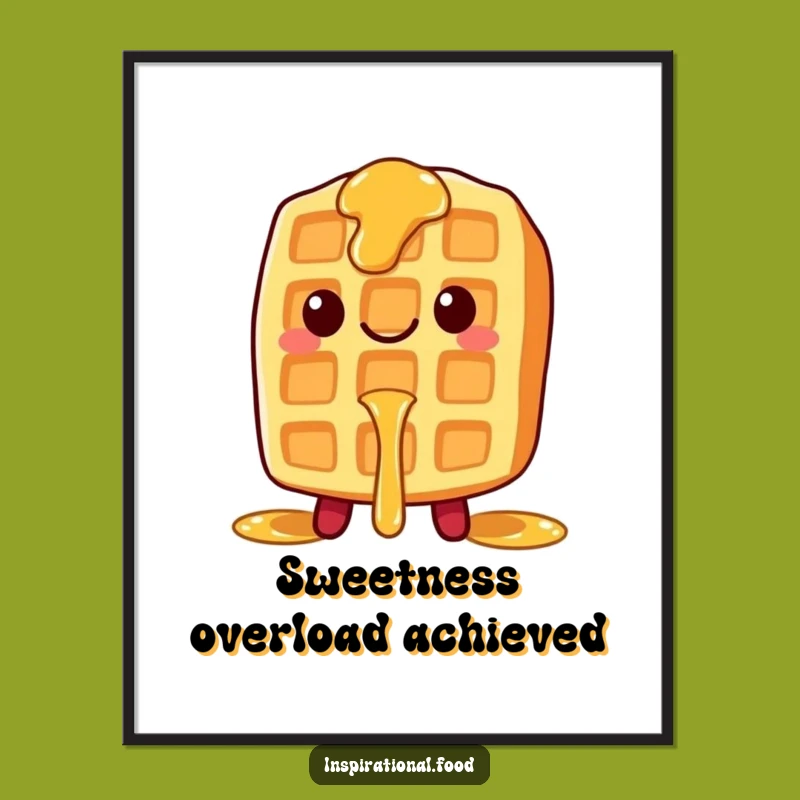 Funny Waffle Syrup Digital Art Print: Instant Breakfast Cheer for Your Walls