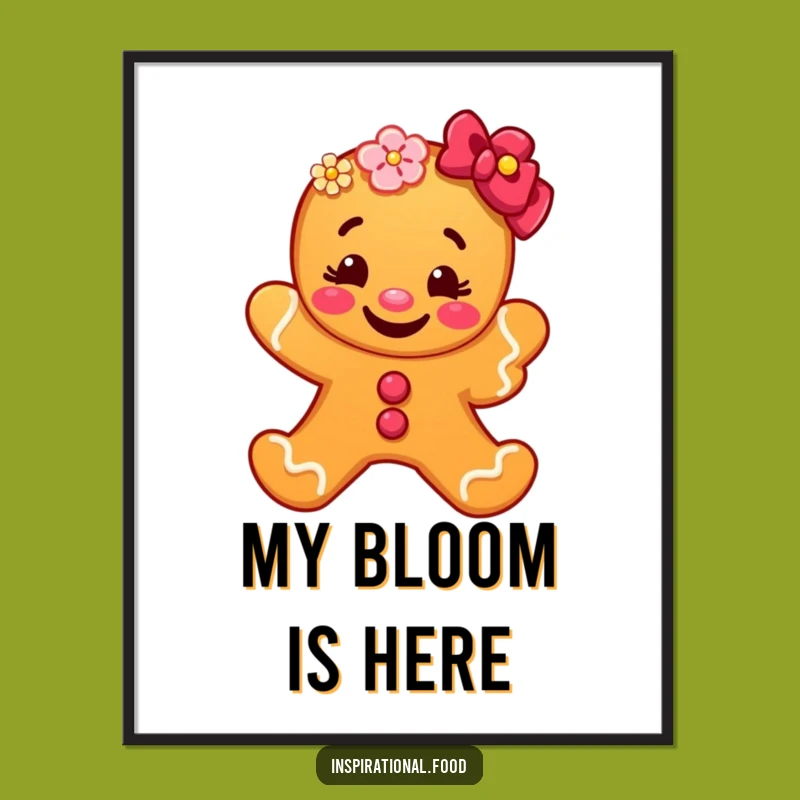 Funny Gingerbread Man Digital Art: Bloom with Joy and a Grinning Character