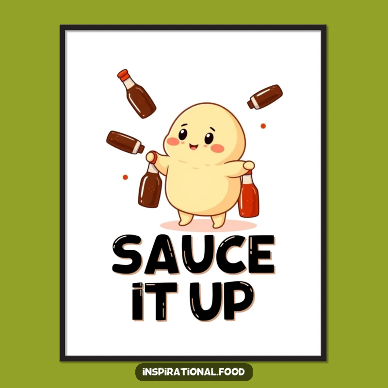 Funny Dumpling Juggling Digital Art: Instant Playful Decor