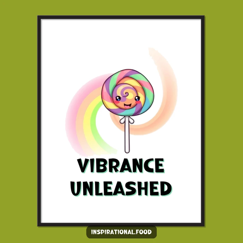 Funny Rainbow Lollipop Digital Art - Vibrant Character Decor, Instant Joy Gift