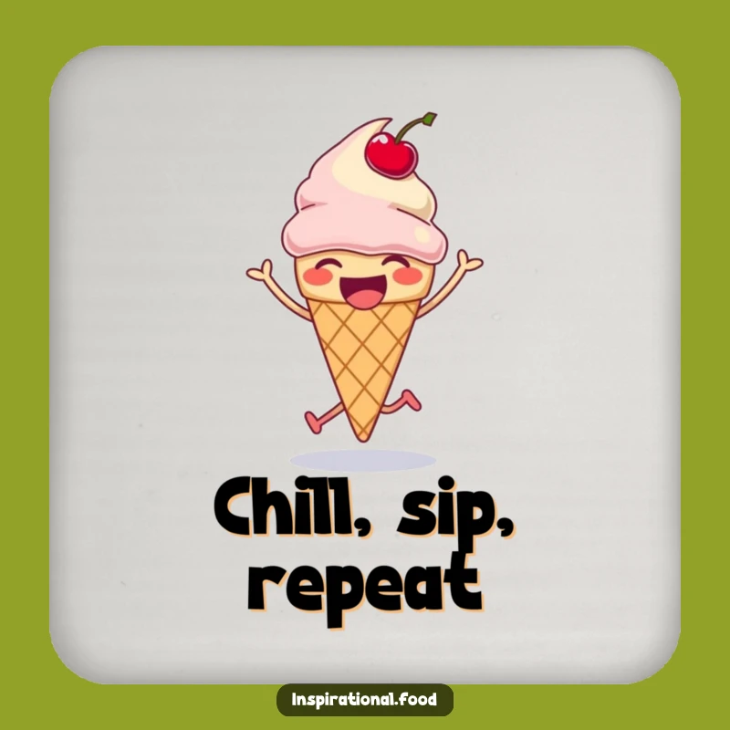 Funny Ice Cream Cone Coaster - Silly Hop Protection for Your Drinks