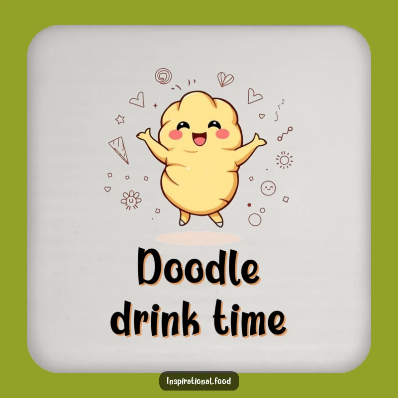 Funny Croissant Twirl Coaster - Artistic Protection for Surfaces