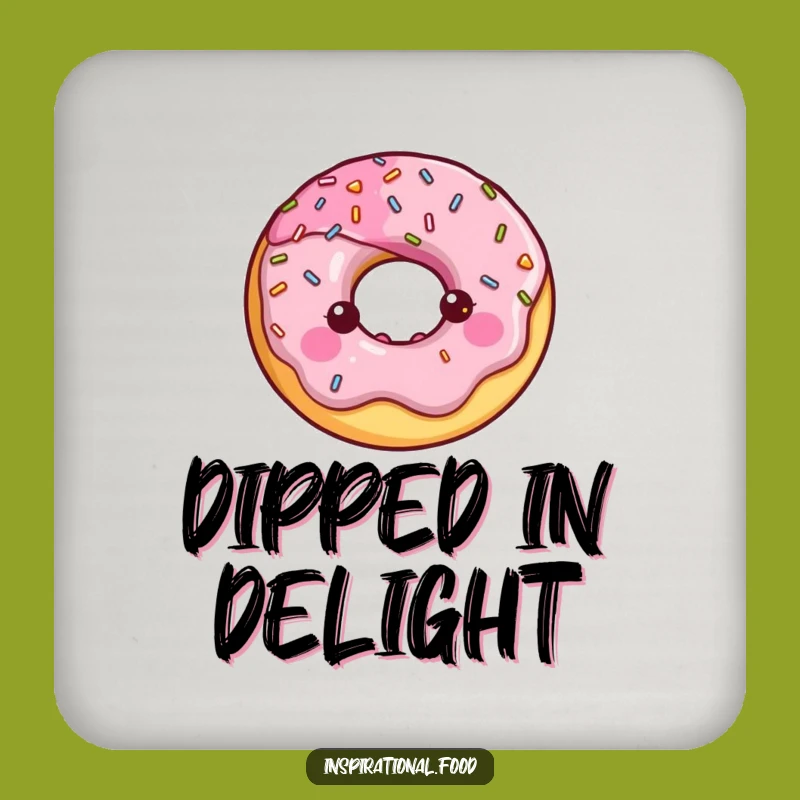 Funny Donut Halo Coasters: Sweet Sprinkled Decor, A Cute Funny Gift!