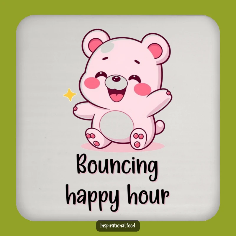 Funny Energetic Gummy Bear Coaster - Protect Surfaces with Bounce