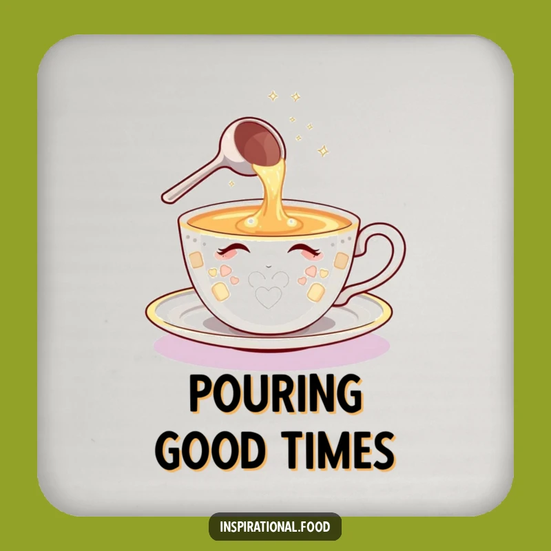 Funny Teacup Ideas Coaster - Protect Surfaces with Sparkling Flair