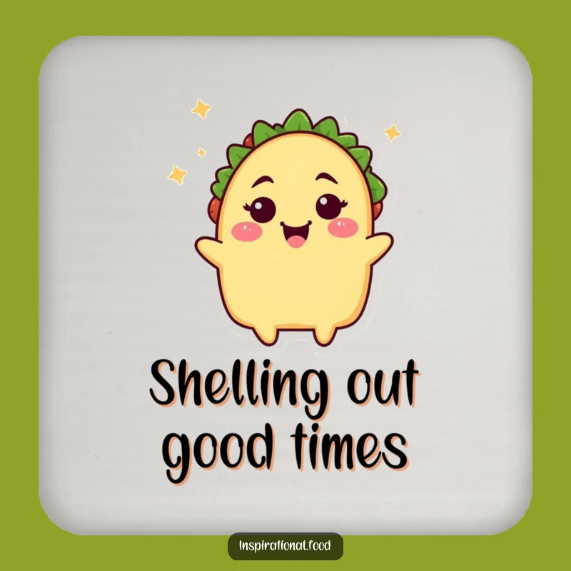 Funny Taco Wink Coaster: Beaming Fun Decor, Unique Gift