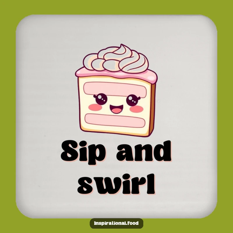Funny Cake Frosting Swirl Drink Coaster: Protect Tables with Sweet Charm