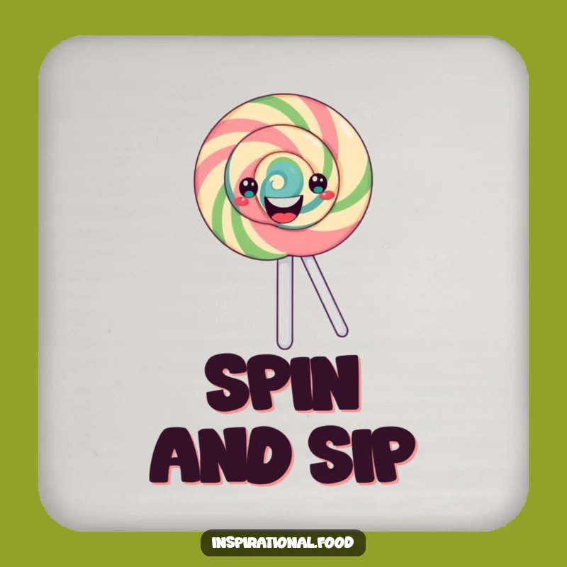 Funny Lollipop Coaster - Protect Surfaces with Sweet, Swirling Humor