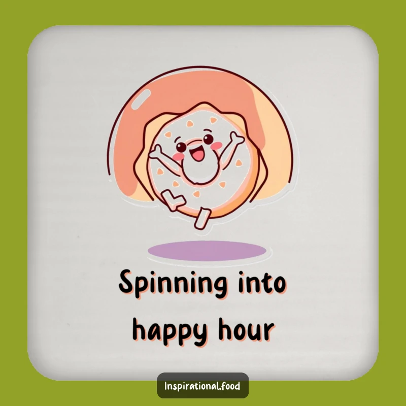 Funny Doughnut Cartwheel Drink Coaster: Protect Surfaces with Hilarious Charm