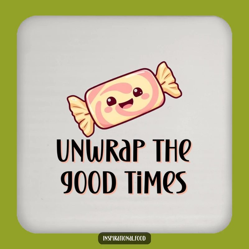 Funny Candy Bar Coaster: Gleeful Twirls Protect Surfaces, Perfect Funny Gift