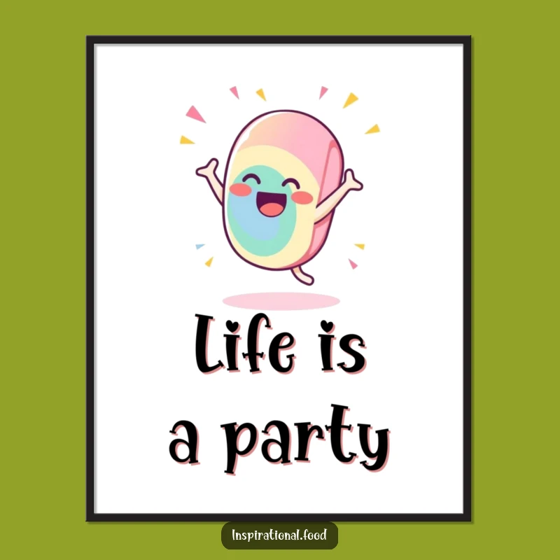 Funny Candy Joy Poster: Gleeful Treat's Flamboyant Flourish Wall Art, Perfect Funny Gift for Decor