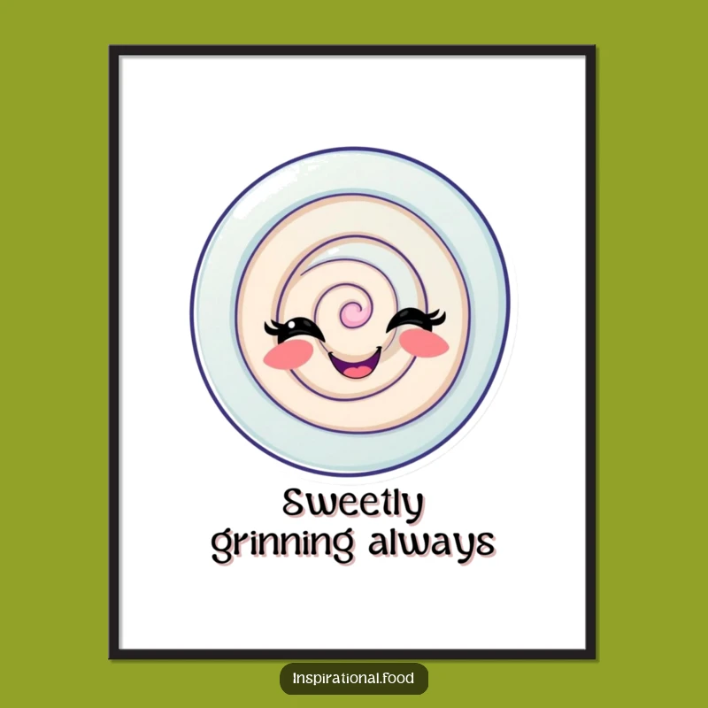 Funny Candy Swirl Poster: Playful Grin Art, Perfect Decor Gift